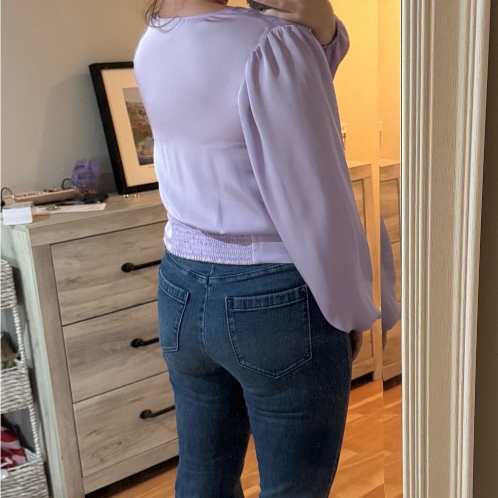 Express Light Purple Wrap Blouse - image 3